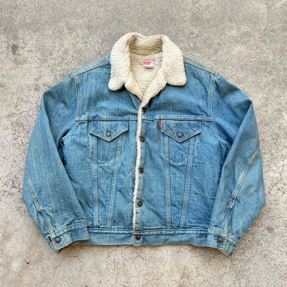 Vintage 70’s Levi’s Denim Sherpa Jacket - Picture 3 of 12